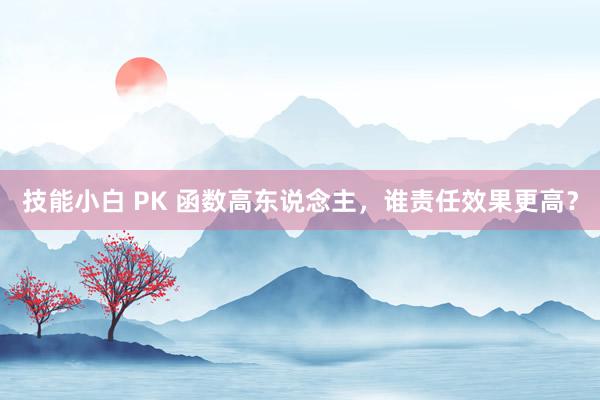 技能小白 PK 函数高东说念主，谁责任效果更高？