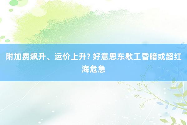 附加费飙升、运价上升? 好意思东歇工昏暗或超红海危急